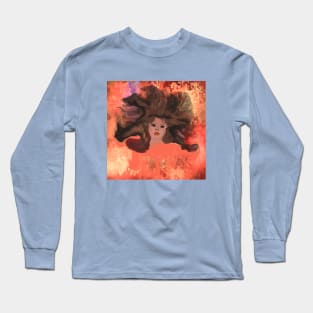 Portrait of a dreamer woman - Melancholy Long Sleeve T-Shirt